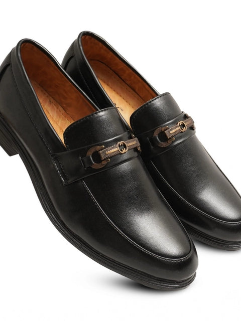 Generic Men's Casual Faux Leather Solid Slip-on Formal Shoes (Black)