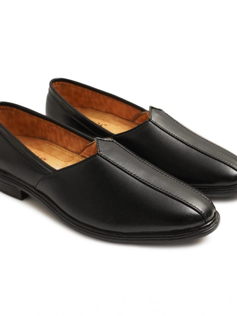 Generic Men's Casual Faux Leather Solid Slip-on Formal Shoes (Black)