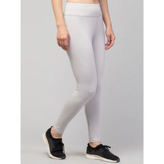 Generic Women's Polyester Solid Ankle Length High-Rise Tights (Light Grey)