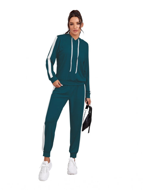Generic Women's Knitting stretchable Solid Hooded Neck Full Sleeve Track Suit (Morpich)