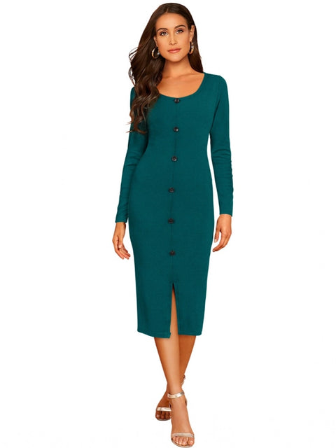 Generic Women's Knitting stretchable Round Neck Full Sleeve Dress (Morpich )