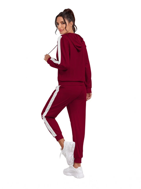 Generic Women's Knitting stretchable Solid Hooded Neck Full Sleeve Track Suit (Maroon)