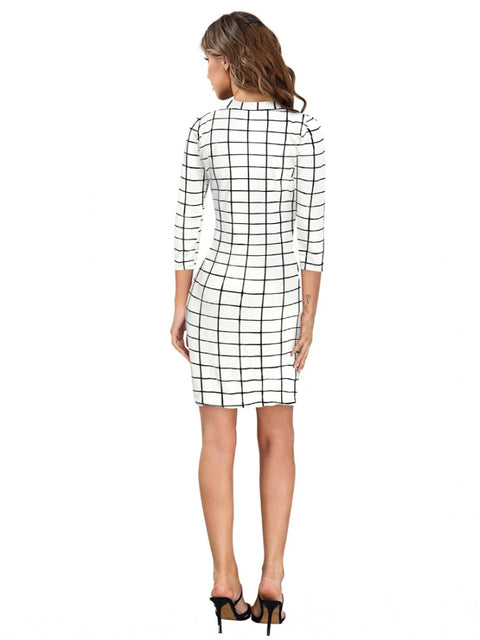 Generic Women's Polyester Solid High Neck Full Sleeve Dress (White)