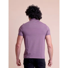 Generic Men's Casual Cotton Solid Half Sleeve Polo Neck T-Shirt (Berry)