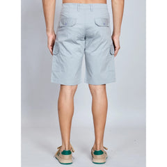 Generic Men's Casual Cotton Solid Knee Length Cargo Shorts (Grey)