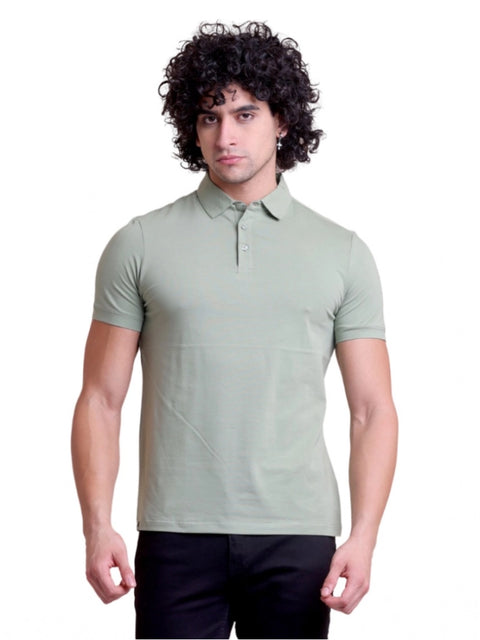 Generic Men's Casual Cotton Solid Half Sleeve Polo Neck T-Shirt (Newsage)