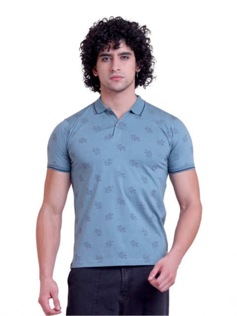 Generic Men's Casual Cotton Printed Half Sleeve Round Neck T-Shirt (Green)