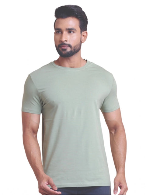 Generic Men's Casual Cotton Solid Half Sleeve Round Neck T-Shirt (Newsage)