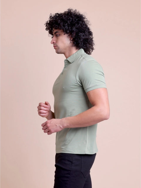 Generic Men's Casual Cotton Solid Half Sleeve Polo Neck T-Shirt (Newsage)