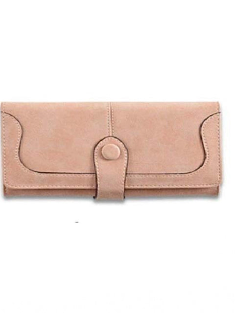 Generic Women's Faux Leather Medium Snap Button Wallet (Khakhi)