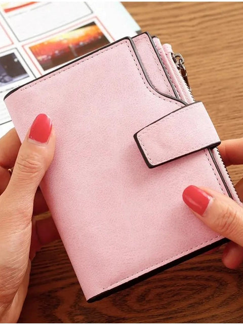 Generic Women's Vegan Leather Small Zipper Wallet (RoseGlod)