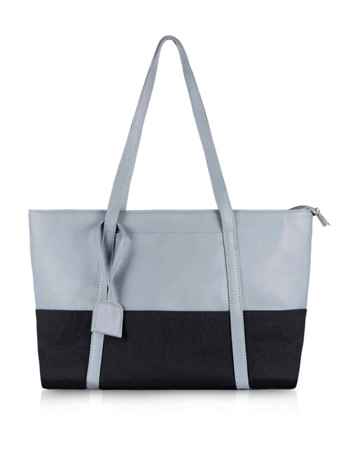 Generic Women's Faux Leather Large Shoulder Zipper Handbag (Light Blue)