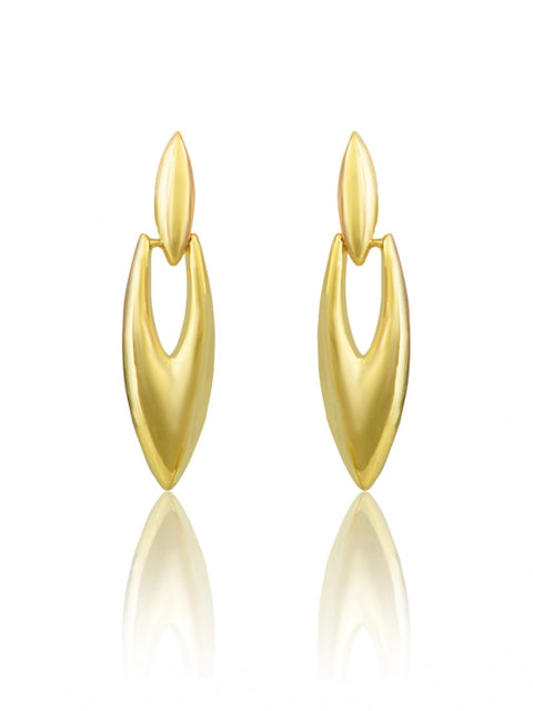 Women's brassNew Gold Tone Polish Mini Office Earrings (Gold Plated)