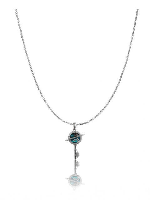 Women's Stainless Steel Key Design Delicate Chain (Silver Plated)