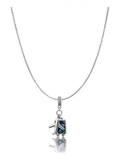 Women's Stainless Steel Airplane Design Pendent Delicate Chain (Silver Plated)