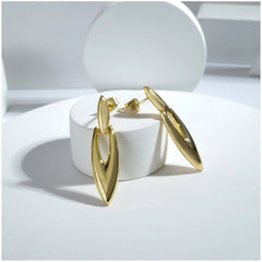 Women's brassNew Gold Tone Polish Mini Office Earrings (Gold Plated)