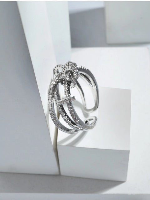 Stainless Steel Silver High-quality Freesize Ring (Silver Plated)