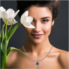 Women's Stainless Steel Key Design Delicate Chain (Silver Plated)