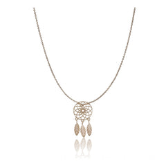 Women's Stainless Steel Dream Catcher Pendent Delicate Chain (Gold Plated)