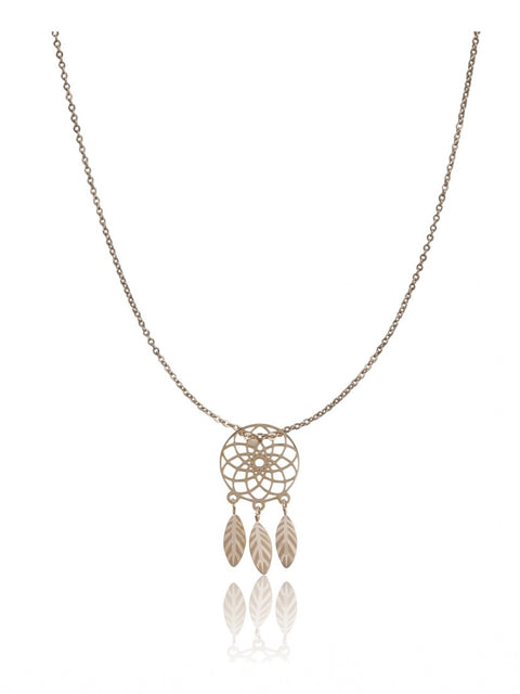 Women's Stainless Steel Dream Catcher Pendent Delicate Chain (Gold Plated)