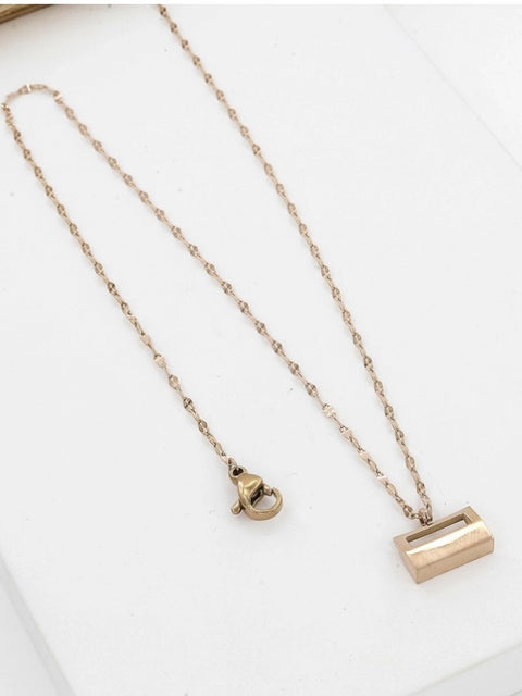 Women's Stainless Steel Mini Suitcase Pendent Delicate Chain (Gold Plated)