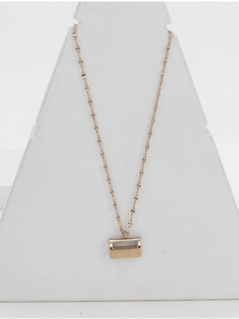 Women's Stainless Steel Mini Suitcase Pendent Delicate Chain (Gold Plated)
