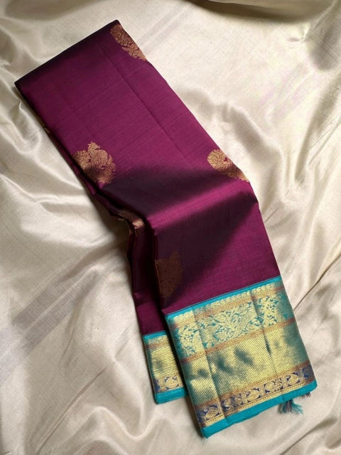 Women's Silk Printed Saree With Unstitched Blouse 5.5Mtr (Wine)