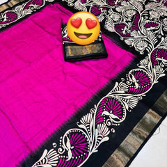Pure Triple Tone Bishnupuri Swarnachuri Silk saree