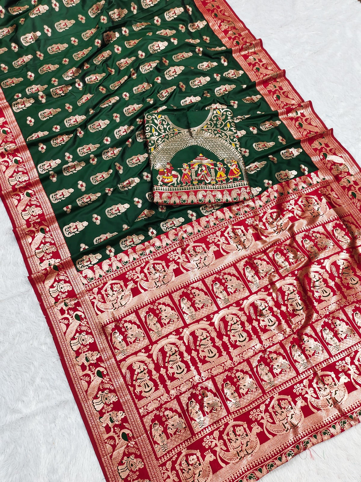 Kota Saree & Cotton Punjabi Matching Couple Combo