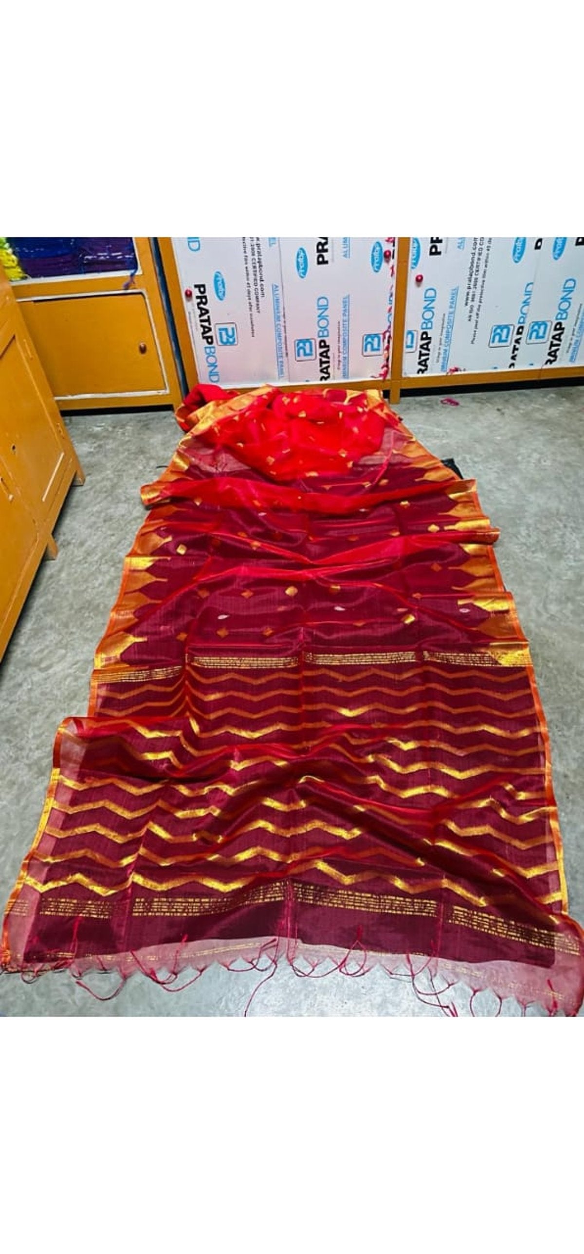 EXCLUSIVE PRIMIUM QUALITY COPAR ZORI SIKUAENS MALL COTTON SAREE