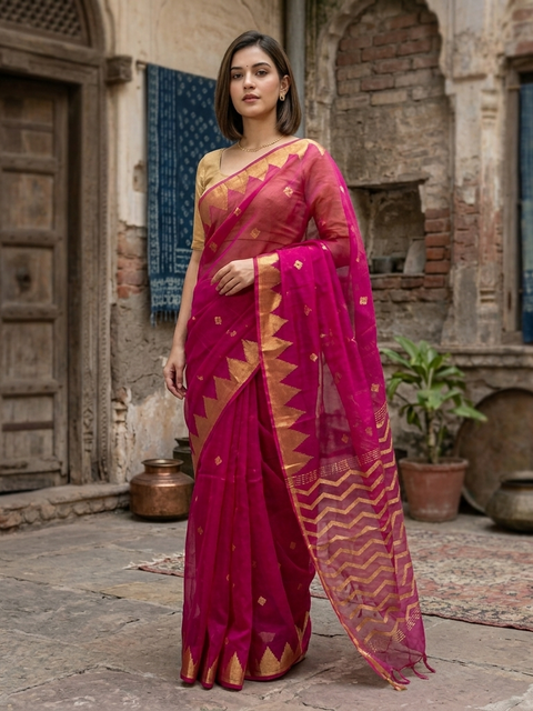 EXCLUSIVE PRIMIUM QUALITY ZORI BEKI MOSLINE BENARASHI SAREE