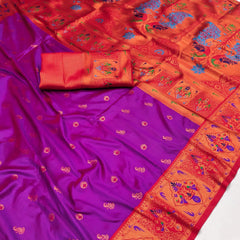 Premium Paithani Silk Party Wear Saree (With Blouse Piece)