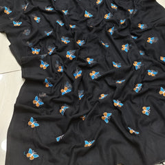 Butterfly Embroidered Mal Cotton Saree