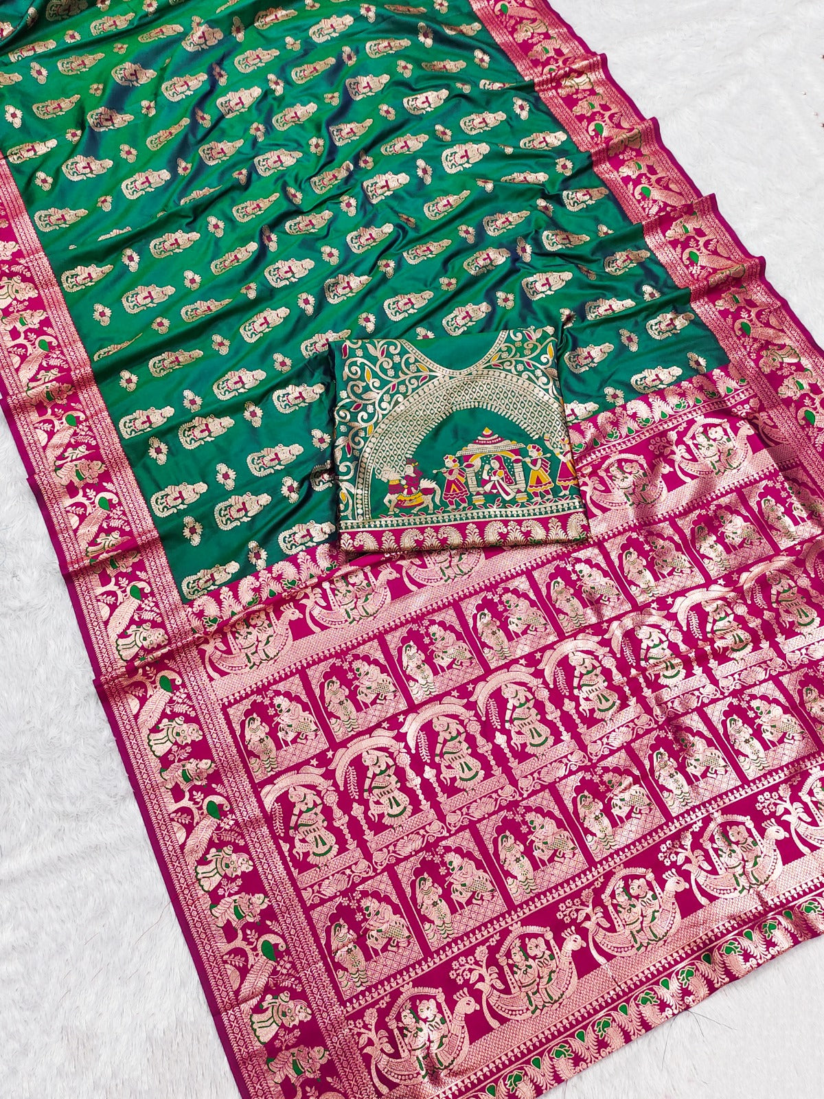 Kota Saree & Cotton Punjabi Matching Couple Combo