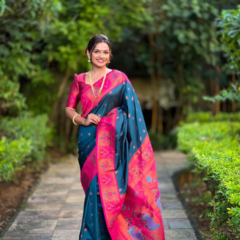 Premium Paithani Silk Party Wear Saree (With Blouse Piece)
