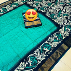 Pure Triple Tone Bishnupuri Swarnachuri Silk saree