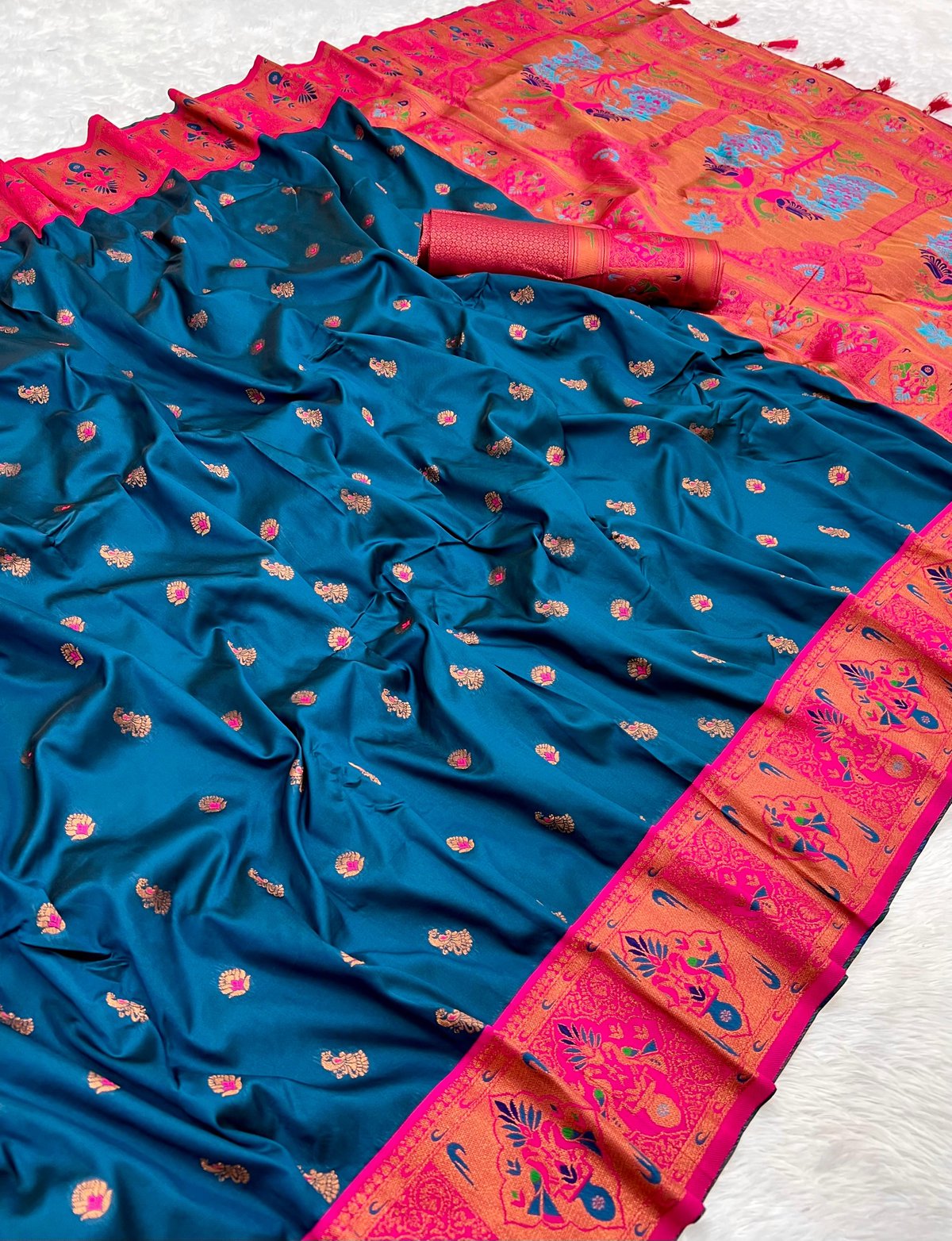 Premium Paithani Silk Party Wear Saree (With Blouse Piece)