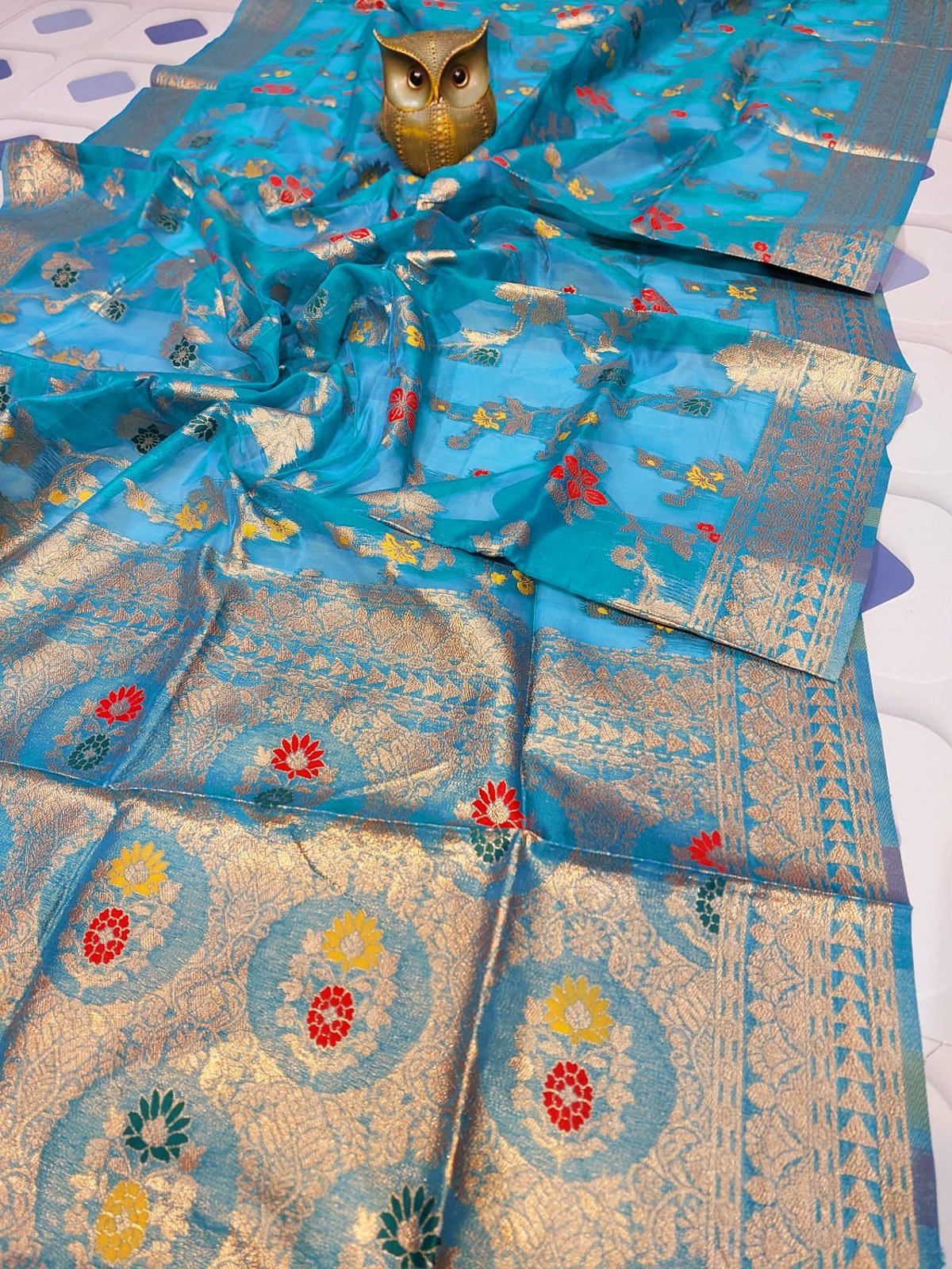 Lite weight party wear transparent pure minakari orghanga Silk