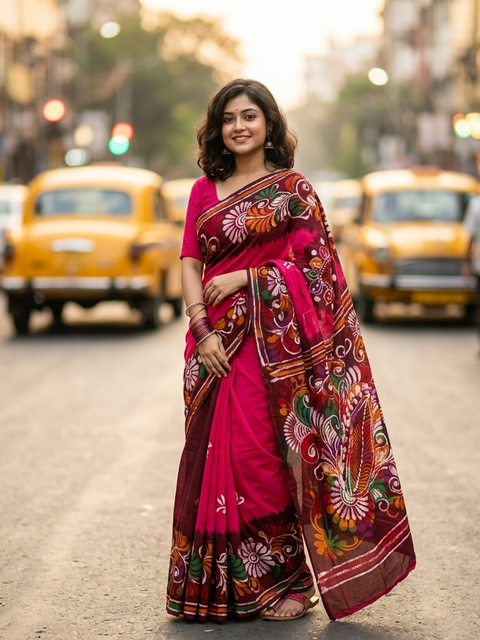 Pure Cotton Hand batick Saree