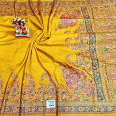 Luxurious Pashmina Silk Saree featuring Intricate Kalka Weave