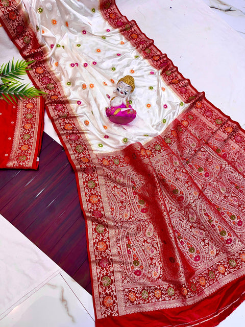 Puja Special gajji katan silk with all over zari work