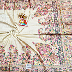 Luxurious Pashmina Silk Saree featuring Intricate Kalka Weave