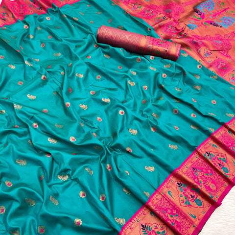 Premium Paithani Silk Party Wear Saree (With Blouse Piece)