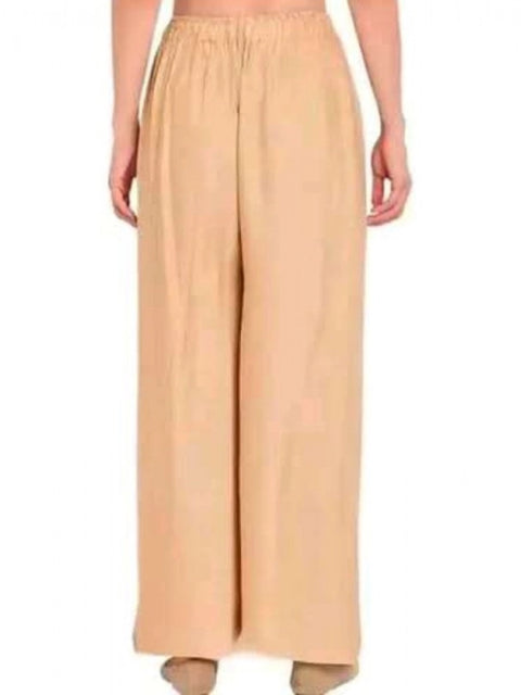 Generic Women's Casual Rayon Solid Ankle Length Palazzo (Golden , Free Size)