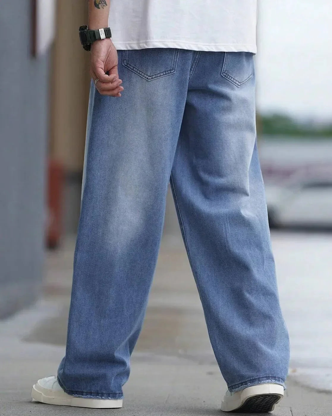 Men Baggy Mid-Rise Jeans
