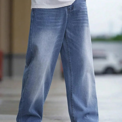Men Baggy Mid-Rise Jeans