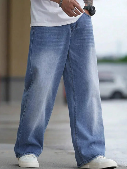 Men Baggy Mid-Rise Jeans