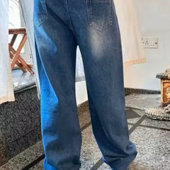 Men Ripped Wide Leg Jeans