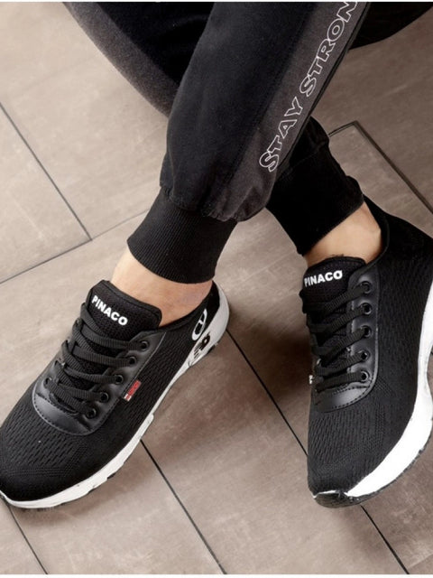 Generic Men's Casual Mesh Lace-ups Casual Shoes (Black)