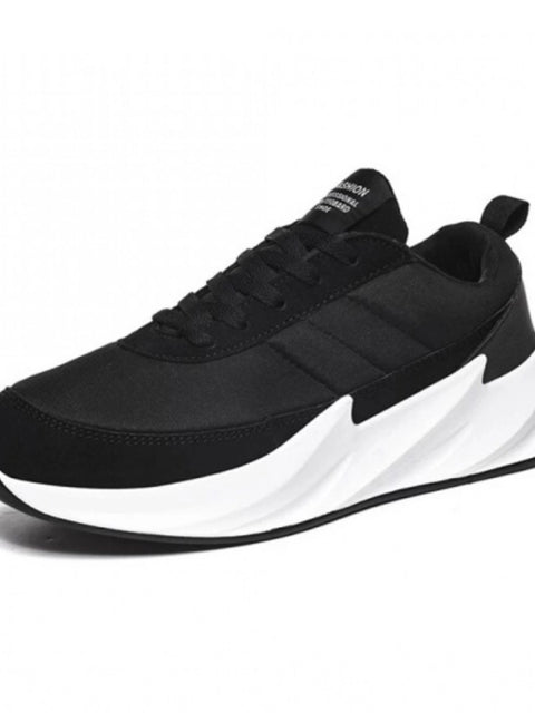 Generic Men's Casual Synthetic Lace-ups Casual Shoes (Black)
